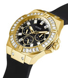 Guess Venus Diamonds Black Dial Black Rubber Strap Watch for Women - GW0118L1