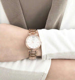 Guess Park Ave White Dial Rose Gold Steel Strap Watch for Women - W0767L3