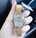 Guess Whisper Silver Dial Gold Mesh Bracelet Watch for Women - W1084L2