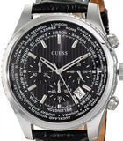 Guess Persuit Multifunction Black Dial Black Leather Strap Watch for Men - W0500G2