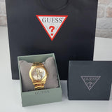 Guess G-Twist Gold Dial Gold Steel Strap Watch for Women - W1082L2