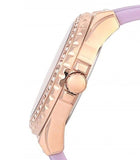 Guess Starlight Diamonds White Dial Purple Rubber Strap Watch for Women - W0846L6