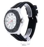 Guess Force Analog Quartz White Dial Black Rubber Strap Watch For Men - W0674G3