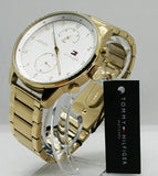 Tommy Hilfiger Chase Quartz White Dial Gold Steel Strap Watch for Men - 1791576