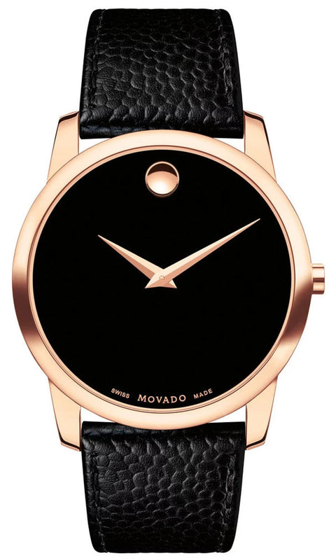 Movado men's swiss museum classic black leather strap watch 40mm hotsell