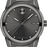 Movado Bold Verso Grey Dial Grey Steel Strap Watch for Men - 3600860