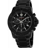 Movado Series 800 Chronograph Black Dial Black Steel Strap Watch For Men - 2600119