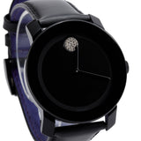 Movado Bold Black Dial Black Leather Strap Watch for Women - 3600483