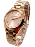 Michael Kors Mini Slim Runway Rose Gold Dial Rose Gold Steel Strap Watch For Women - MK3457