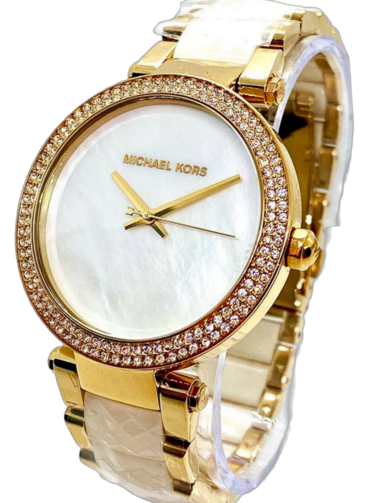 Michael Kors Parker Mother of Pearl Dial Two Tone Steel Strap 