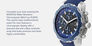 Guess Octane Chronograph Black Dial Blue Rubber Strap Watch For Men - W1047G2