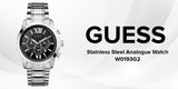 Guess Chronograph Black Dial Silver Steel Strap Watch for Men - W0193G2