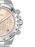 Hugo Boss Novia Chronograph Pink Dial Silver Steel Strap Watch for Women - 1502615