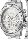 Hugo Boss Novia Chronograph Silver Dial Silver Steel Strap Watch for Women - 1502616