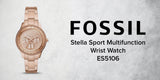 Fossil Stella Sport Multifunction Rose Gold Dial Rose Gold Steel Strap Watch for Women - ES5106