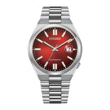 Citizen Tsuyosa Automatic Red Dial Silver Steel Strap Watch For Men - NJ0150-56W