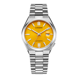 Citizen Tsuyosa Automatic Yellow Dial Silver Steel Strap Watch for Men - NJ0150-81Z