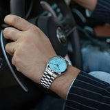 Citizen Tsuyosa Automatic Turquoise Dial Silver Steel Strap Watch For Men - NJ0151-88M