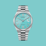 Citizen Tsuyosa Automatic Turquoise Dial Silver Steel Strap Watch For Men - NJ0151-88M