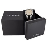 Citizen Tsuyosa Automatic Oatmeal White Dial Silver Steel Strap Watch For Men - NJ0151-88W