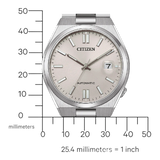 Citizen Tsuyosa Automatic Oatmeal White Dial Silver Steel Strap Watch For Men - NJ0151-88W