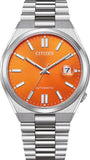 Citizen Tsuyosa Automatic Orange Dial Silver Steel Strap Watch For Men - NJ0151-88Z