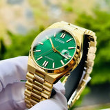 Citizen Tsuyosa Automatic Green Dial Gold Steel Strap Watch For Men - NJ0152-51X