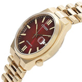 Citizen Tsuyosa Automatic Red Dial Gold Steel Strap Watch For Men - NJ0153-82X