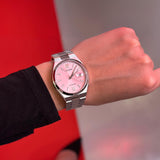 Citizen x Pantone Dreamy Pink Dial Silver Steel Strap Watch For Men - NJ0158-89X