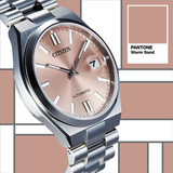 Citizen x Pantone Automatic Warm Sand Dial Silver Steel Strap Watch For Men - NJ0158-89Y