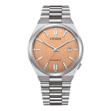 Citizen Tsuyosa Salmon Orange Dial Silver Steel Strap Watch For Men - NJ0159-86Z