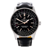 Breitling Automatic 41mm Black Dial Black Leather Strap Watch for Men - A17326241B1P1