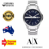 Armani Exchange Hampton Chronograph Blue Dial Silver Steel Strap Watch For Men - AX2132