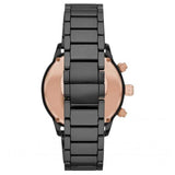 Emporio Armani Mario Ceramic Chronograph Black Dial Black Steel Strap Watch For Men - AR70002