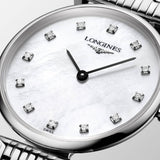 Longines La Grande Classique Diamonds White Dial Silver Steel Strap Watch for Women - L4.209.4.87.6