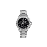 Tag Heuer Aquaracer Quartz Chronograph Black Dial Silver Steel Strap Watch for Men - CAY1110.BA0927