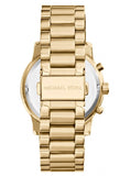 Michael Kors Cooper Chronograph White Dial Gold Steel Strap Watch For Women - MK5916