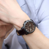 Fossil Grant Chronograph Brown Dial Brown Leather Strap Watch for Men - FS5088