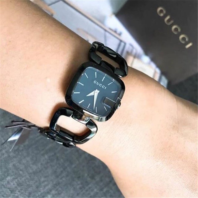 Gucci G Ladies Quartz 125 G Series Black Dial Bracelet Watch For