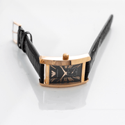 Emporio Armani Classic Black Dial Black Leather Strap Watch For Men - AR0168