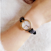 Gucci Diamantissima Mother of Pearl Dial Black Leather Strap Watch For Women - YA141505