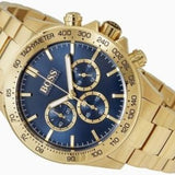 Hugo Boss Ikon Blue Dial Gold Steel Strap Watch for Men - 1513340