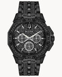 Bulova Octova Chronograph Black Crystal Dial Black Steel Strap Watch for Men - 98C134