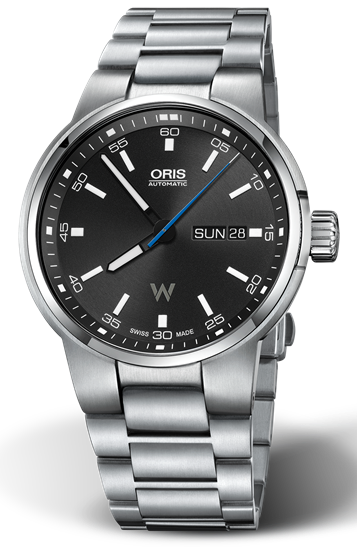 Oris Williams Day Date Black Dial Silver Steel Strap Watch for Men