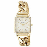 Guess Vanity Diamonds Silver Dial Gold Steel Strap Watch for Women - W1030L2