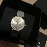 Armani Exchange Lola Analog Silver Dial Silver Mesh Strap Watch For Women - AX5535