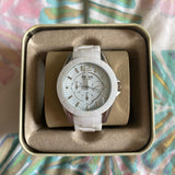 Fossil Ceramic White Dial White Steel Strap Watch for Women - CE1002
