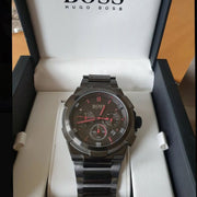 Hugo Boss Supernova Chronograph Grey Dial Grey Steel Strap Watch for Men - 1513361
