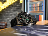 Breitling Super Chronomat B01 44 Green Dial Black Rubber Strap Watch for Men - UB0136251L1S1