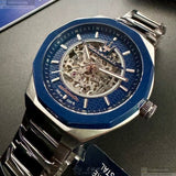 Maserati Stile Automatic Skeleton Silver Dial Silver Steel Strap Watch For Men - R8823142004